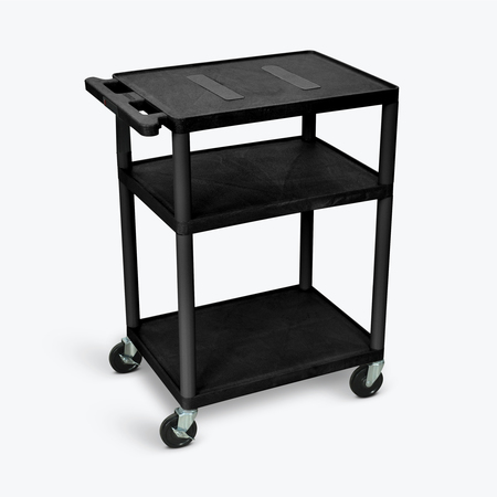 LUXOR Endura Black AV Cart with 3 Shelves LE34-B